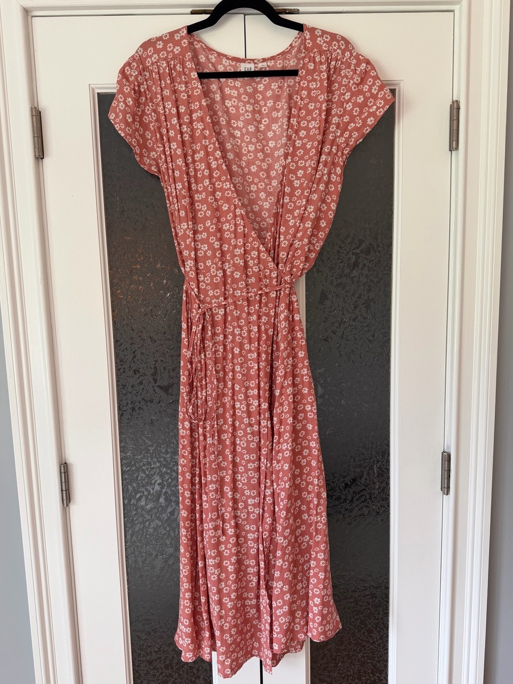 Dusty Rose Floral Wrap Dress